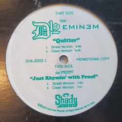 D12 / Eminem Quitter / Just Rhymin' With Proof USED VINYL 12INCH 33 S RPM PROMO