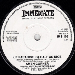 Amen Corner / Andy Fairweather-Low (If Paradise Is) Half As Nice USED VINYL 7INCH 45 RPM SINGLE