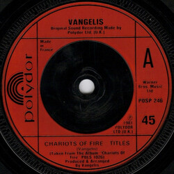 Vangelis Chariots Of Fire  Titles USED VINYL 7INCH 45 RPM SINGLE