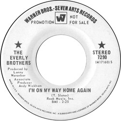 Everly Brothers I'm On My Way Home Again USED VINYL 7INCH 45 RPM SINGLE PROMO STEREO