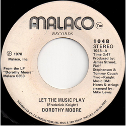 Dorothy Moore Let The Music Play Vinyl 7" USED