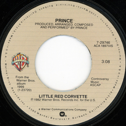 Prince Little Red Corvette Vinyl 7" USED