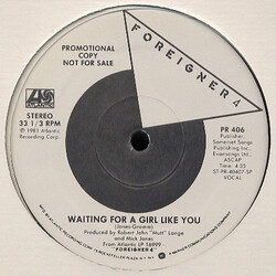 Foreigner Waiting For A Girl Like You USED VINYL 12INCH 33 S RPM PROMO