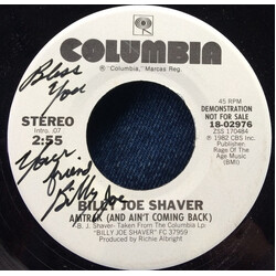 Billy Joe Shaver Amtrak USED VINYL 7INCH 45 RPM SINGLE PROMO STEREO