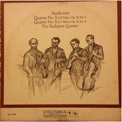 Budapest String Quartet / Ludwig van Beethoven The Early Quartets (Op. 18, No.s 1-6) Quartet No. 3, Quartet No. 4 Vinyl LP USED
