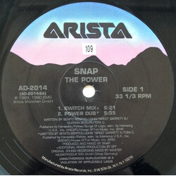 Snap! The Power VINYL 12" USED