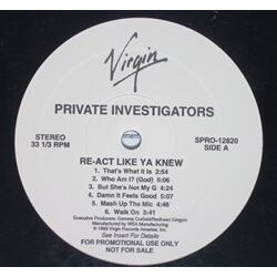 Private Investigators Re-Act Like Ya Knew Vinyl LP USED