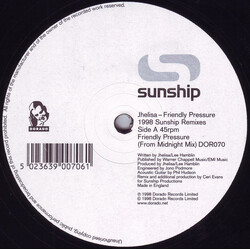 Jhelisa Friendly Pressure (1998 Sunship Remixes) USED VINYL 12INCH 45 RPM