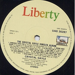 Crystal Gayle The Crystal Gayle Singles Album Vinyl LP USED
