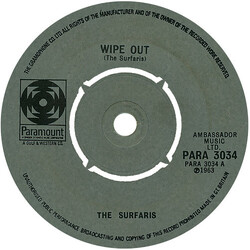 The Surfaris Wipe Out USED VINYL 7INCH 45 RPM SINGLE
