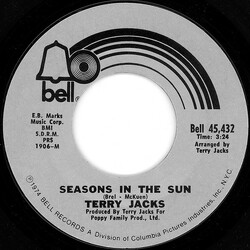 Terry Jacks Seasons In The Sun / Put The Bone In USED VINYL 7INCH 45 RPM SINGLE STYRENE