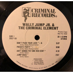 Wally Jump Jr & The Criminal Element Don't Push Your Luck Vinyl LP USED