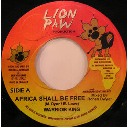 Warrior King Africa Shall Be Free USED VINYL 7INCH 45 RPM
