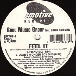 Soul Music Group / Dawn Tallman Feel It USED VINYL 12INCH 33 S RPM