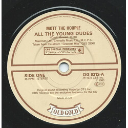 Mott The Hoople All The Young Dudes / Roll Away The Stone USED VINYL 7INCH 45 RPM REISSUE