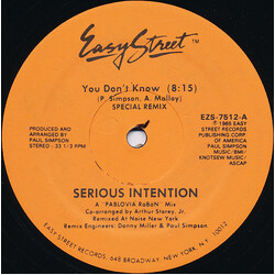 Serious Intention You Don't Know (Special Remix) USED VINYL 12INCH 33 S RPM