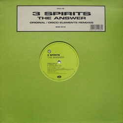 3 Spirits The Answer (Original / Disco Elements Remixes) VINYL 12" USED