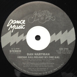 Dan Hartman Vertigo / Relight My Fire USED VINYL 12INCH 33 S RPM REPRESS
