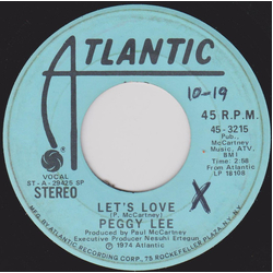Peggy Lee Let's Love Vinyl 7" USED