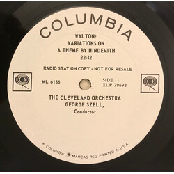 Sir William Walton / George Szell / The Cleveland Orchestra Variations On A Theme By Hindemith / Symphony No. 2 Vinyl LP USED