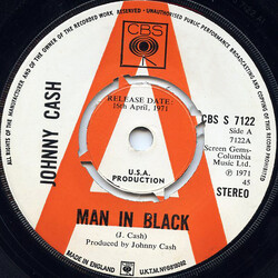 Johnny Cash Man In Black USED VINYL 7INCH 45 RPM SINGLE PROMO