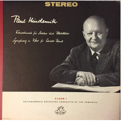 Paul Hindemith / Philharmonia Orchestra Konzertmusik für Streichorchester und Blechbläser / Symphony In B Flat For Concert Band Vinyl LP USED
