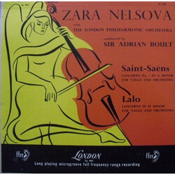 Zara Nelsova / The London Symphony Orchestra / Sir Adrian Boult Saint-Saëns & Lalo: 'Cello Concertos' Vinyl LP USED