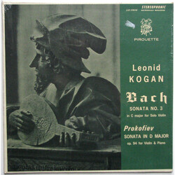 Leonid Kogan / Johann Sebastian Bach / Sergei Prokofiev Sonata No. 3 / Sonata In D Major Vinyl LP USED