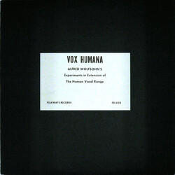Alfred Wolfsohn Vox Humana: Alfred Wolfsohn's Experiments In Extension Of Human Vocal Range Vinyl LP USED