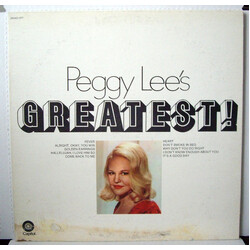 Peggy Lee Peggy Lee's Greatest! Vinyl LP USED