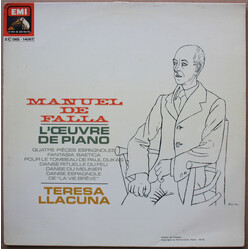 Manuel De Falla / Teresa Llacuna L'Œuvre De Piano Vinyl LP USED