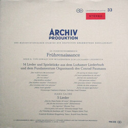 Conrad Paumann / Hans Sachs / Josef Ulsamer / Ulsamer Collegium / Friedrich Brückner-Rüggeberg / Rudolf Aue 14 Lieder Und Spielstücke Aus Dem Locheime