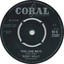 Buddy Holly True Love Ways USED VINYL 7INCH 45 RPM SINGLE