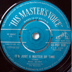 Mike Berry It's Just A Matter Of Time USED VINYL 7INCH 45 RPM