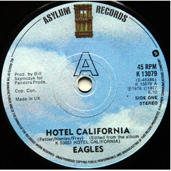 Eagles Hotel California USED VINYL 7INCH 45 RPM SINGLE
