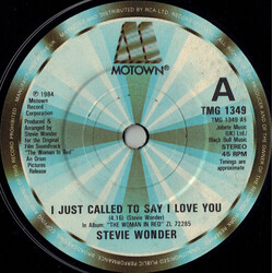 Stevie Wonder I Just Called To Say I Love You USED VINYL 7INCH 45 RPM SINGLE STEREO