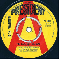 Jack Warner You Have Got The Gear USED VINYL 7INCH 45 RPM PROMO SINGLE