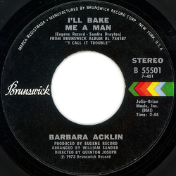 Barbara Acklin I'll Bake Me A Man / I Call It Trouble Vinyl 7" USED