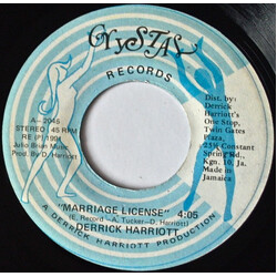 Derrick Harriott Marriage License USED VINYL 7INCH REISSUE