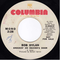 Bob Dylan Knockin' On Heaven's Door USED VINYL 7INCH 45 RPM SINGLE PROMO