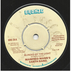 Manfred Mann's Earth Band Blinded By The Light VINYL 7" USED