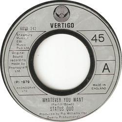 Status Quo Whatever You Want Vinyl 7" USED