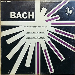 Johann Sebastian Bach / Zino Francescatti Partita n 2 in D minor & Partita n 3 in E major for violin unaccompanied Vinyl LP USED