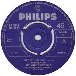 The Walker Brothers Stay With Me Baby VINYL 7" USED
