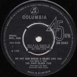 The Dave Clark Five No One Can Break A Heart Like You USED VINYL 7INCH 45 RPM SINGLE