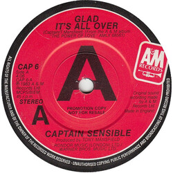 Captain Sensible Glad It's All Over / Damned On 45 USED VINYL 7INCH 45 RPM SINGLE PROMO STEREO