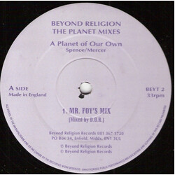 Beyond Religion A Planet Of Our Own (The Planet Mixes) VINYL 12" USED