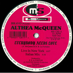 Bravo / Althea McQueen Everybody Needs Love USED VINYL 12INCH 33 S RPM