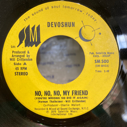 Devoshun No, No, No, My Friend (You're Wrong So Do It Again) Vinyl 7" USED