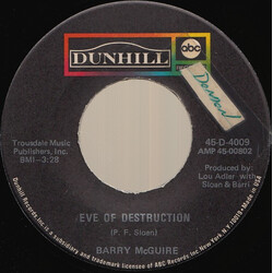 Barry McGuire Eve Of Destruction USED VINYL 7INCH 45 RPM SINGLE REISSUE